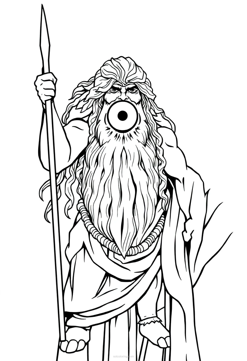 Cyclops One Eyed Giant coloring page for kids