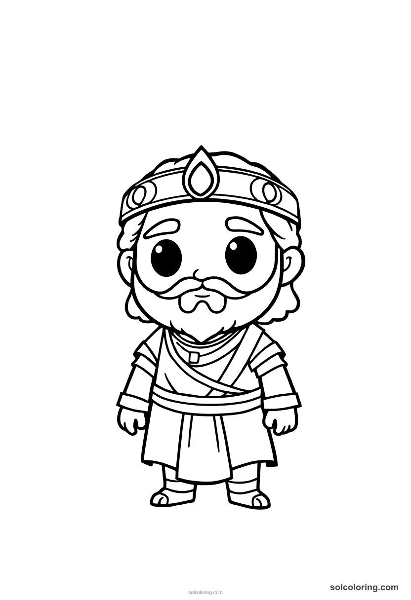 Chibi Cyrus the Great of Persia chibi coloring page for kids