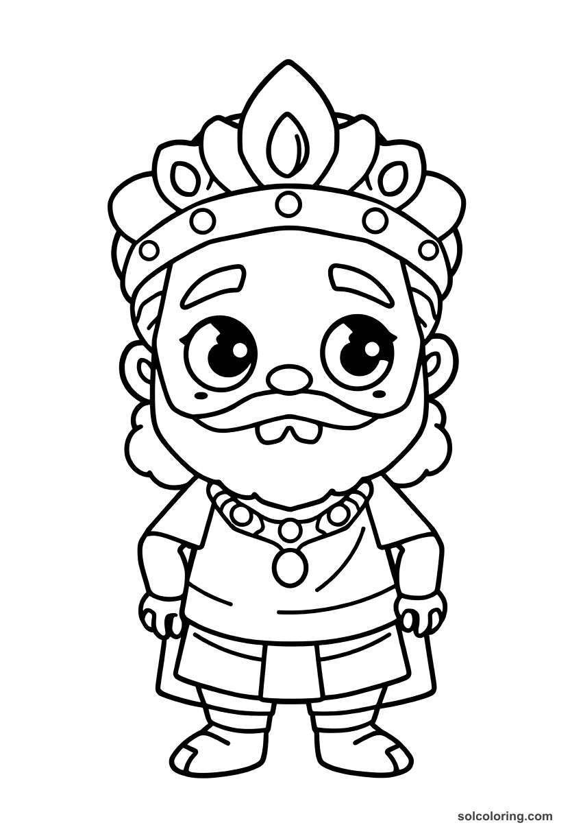 Cute Cartoon Cyrus the Great of Persia coloring page, free printable cute cartoon style