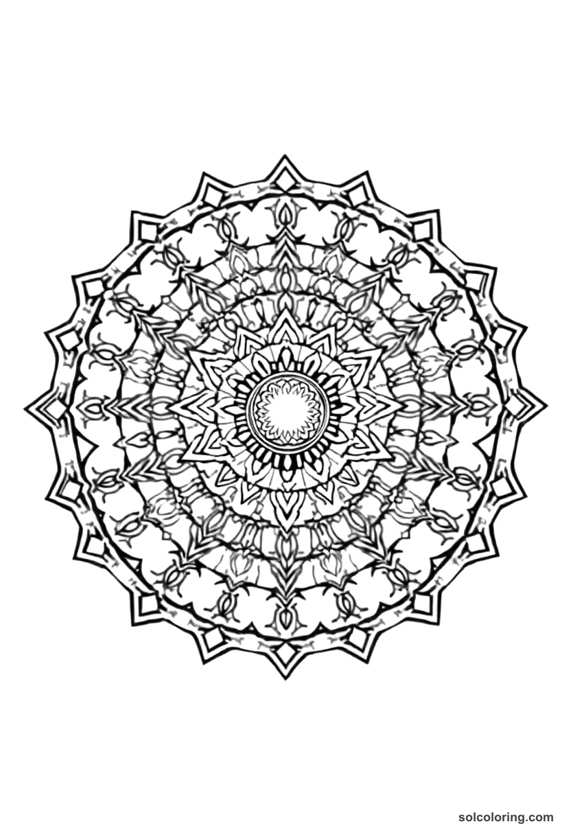 Mandala Cyrus the Great of Persia coloring page, free printable mandala style
