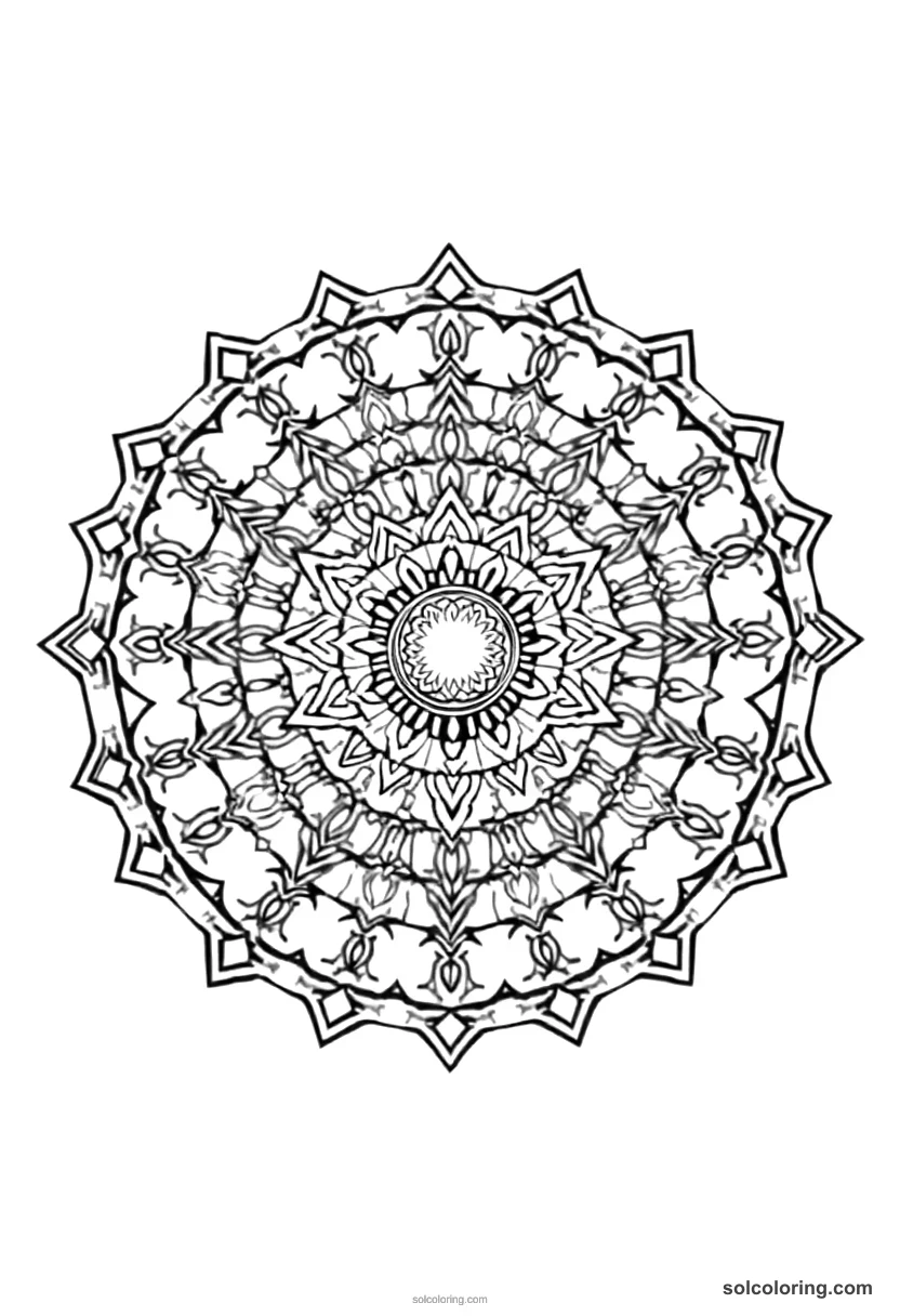 Mandala Cyrus the Great of Persia mandala coloring page for kids