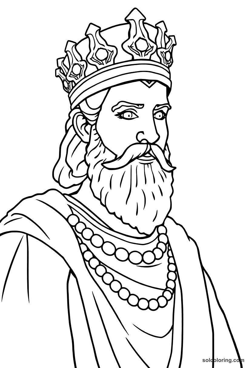 Simple Cyrus the Great of Persia coloring page, free printable simple style