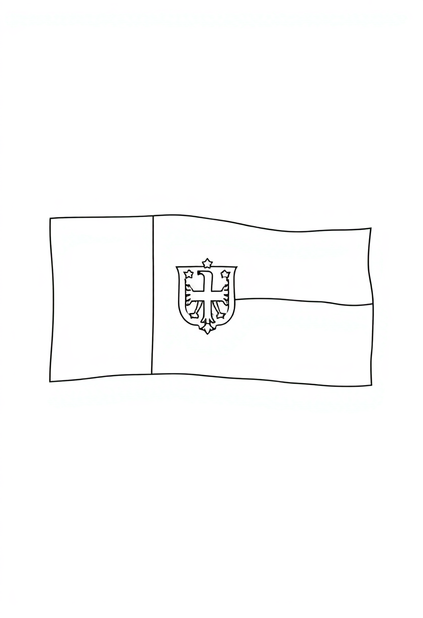 Czech Republic Flag coloring page, free printable