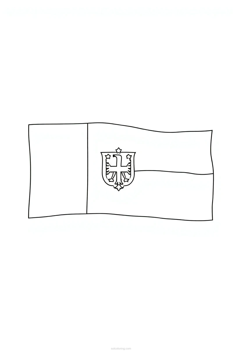 Czech Republic Flag coloring page for kids