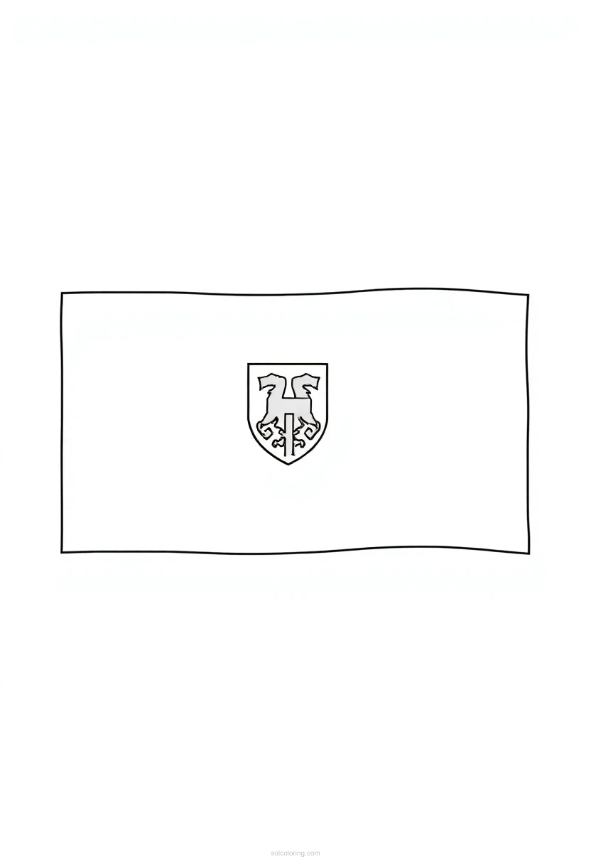 Czech Republic Flag coloring page for kids