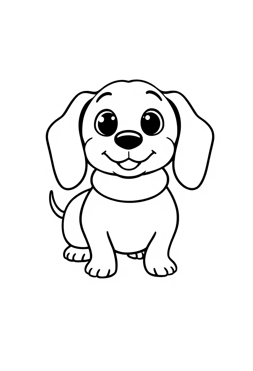 Dachshund Hot Dog Shape coloring page, free printable
