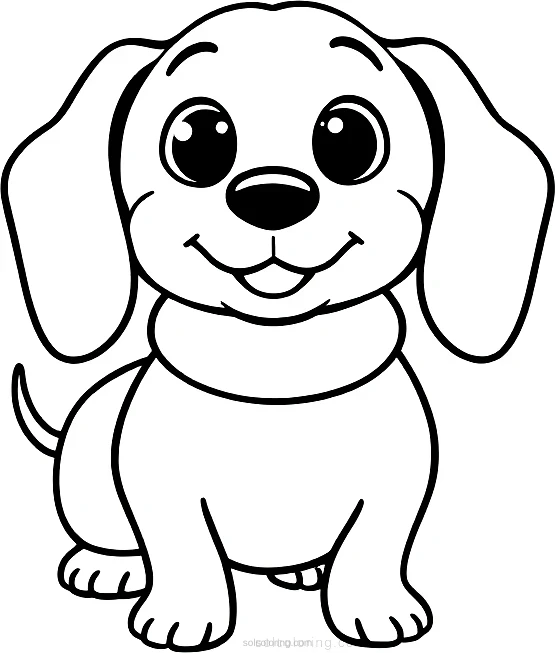 Dachshund Hot Dog Shape coloring page for kids