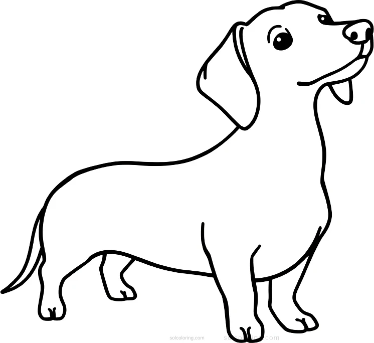 Dachshund Hot Dog Shape coloring page for kids