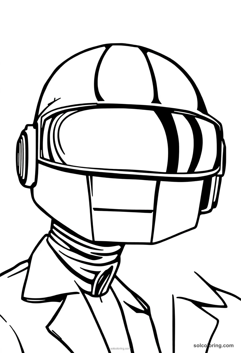 Caricature Daft Punk caricature coloring page for kids