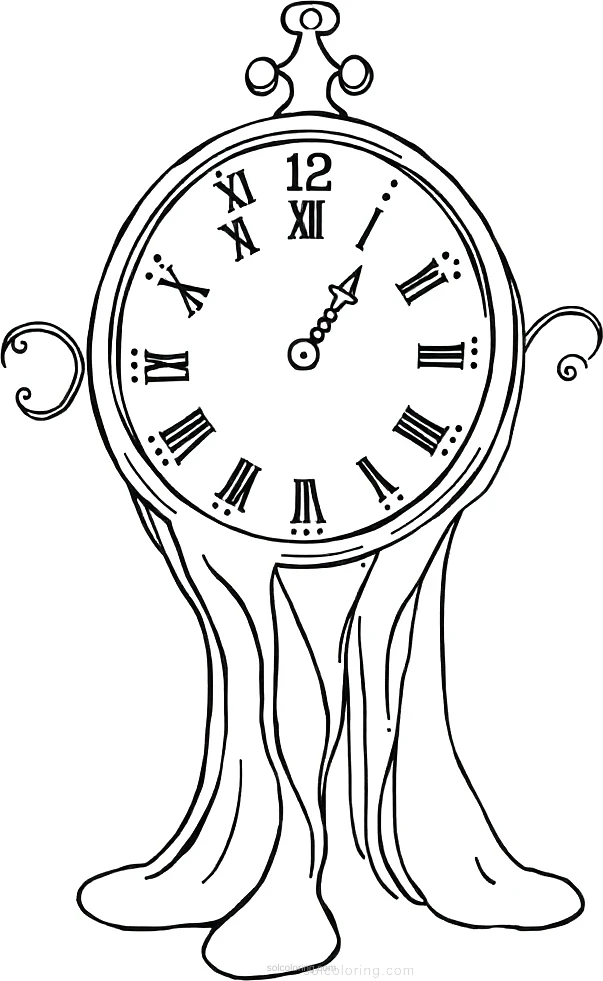 Dali Melting Clocks coloring page for kids