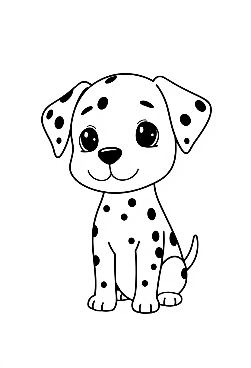Dalmatian with Spots coloring page, free printable