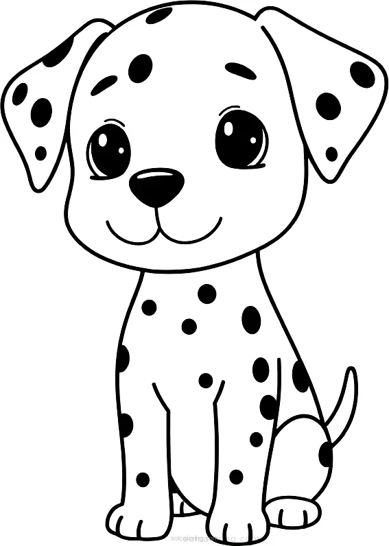 Dalmatian With Spots coloring page for kids