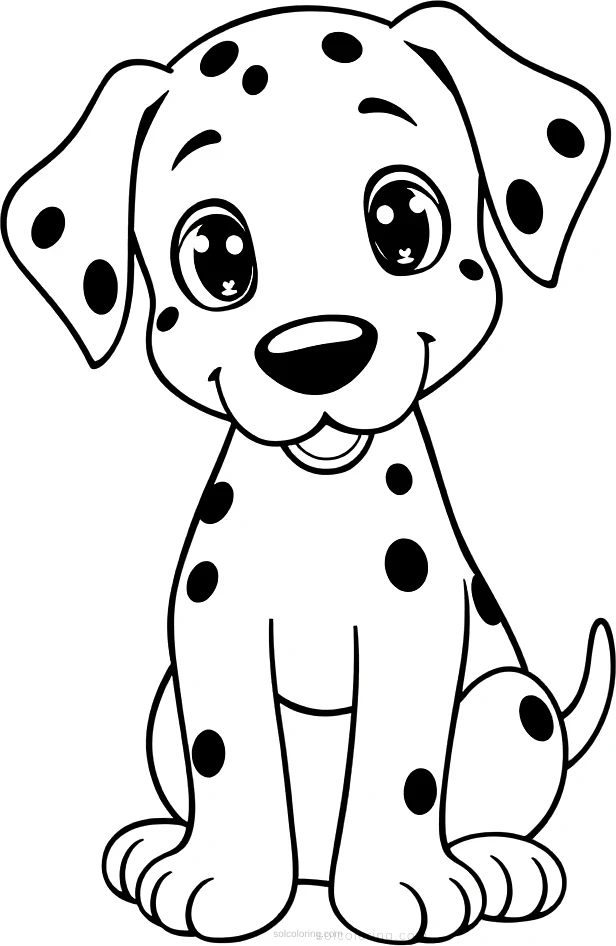 Dalmatian With Spots coloring page for kids