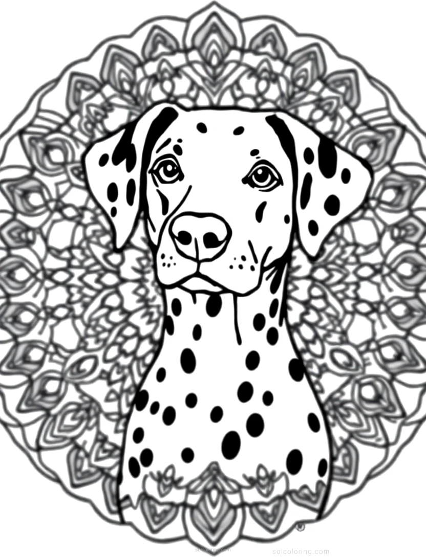 Dalmatian With Spots coloring page for kids