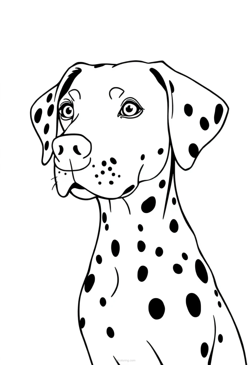 Dalmatian With Spots coloring page for kids
