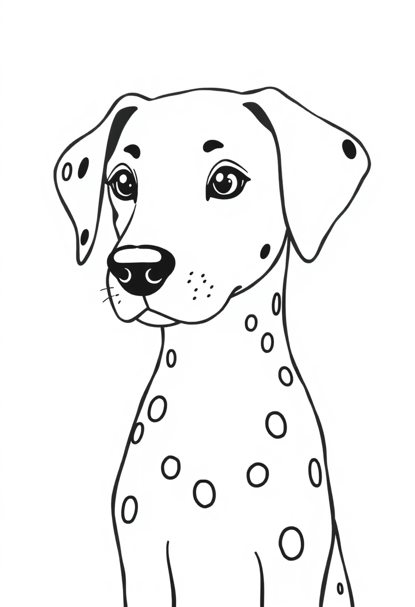 Dalmatian With Spots coloring pages