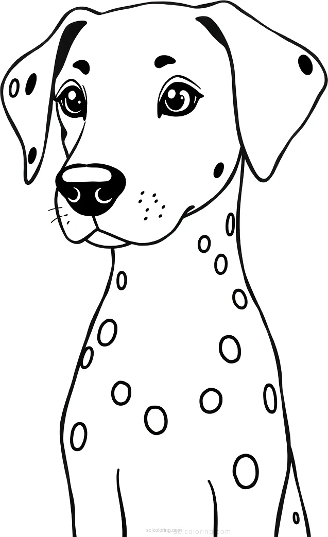 Dalmatian With Spots coloring page for kids