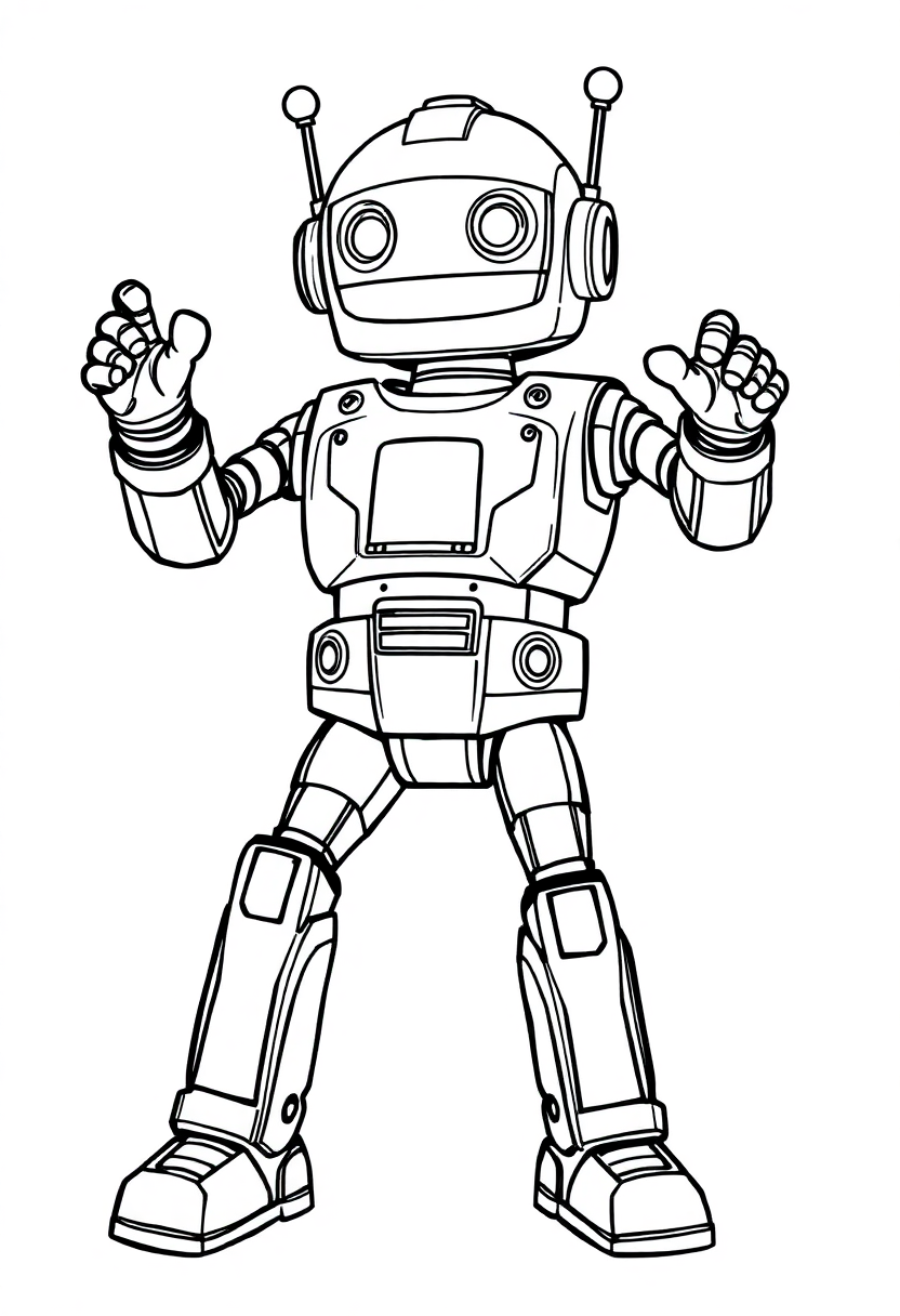 Dancing Entertainment Robot coloring page, free printable