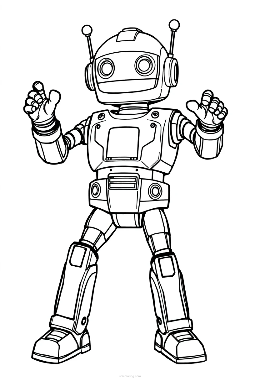 Dancing Entertainment Robot coloring page for kids
