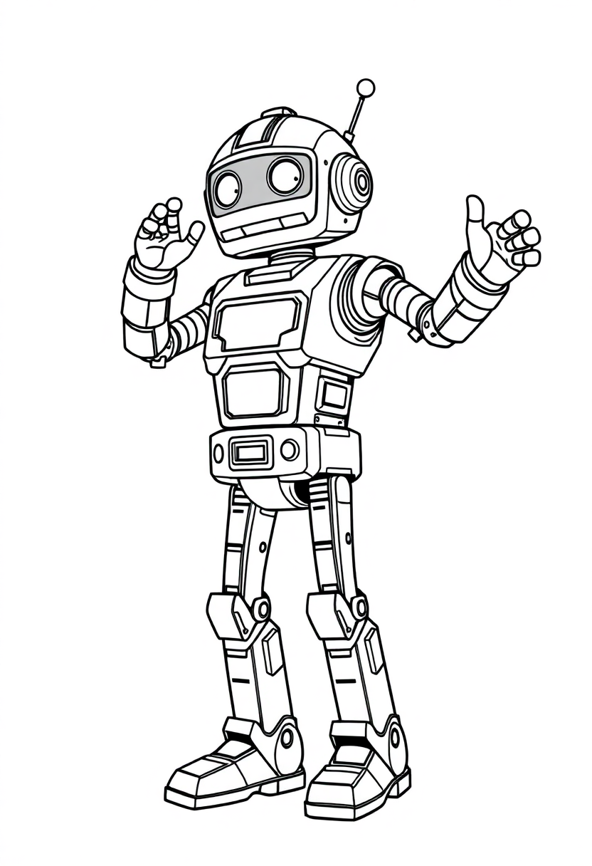 Dancing Entertainment Robot coloring page, free printable