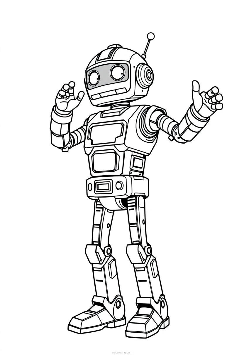 Dancing Entertainment Robot coloring page for kids