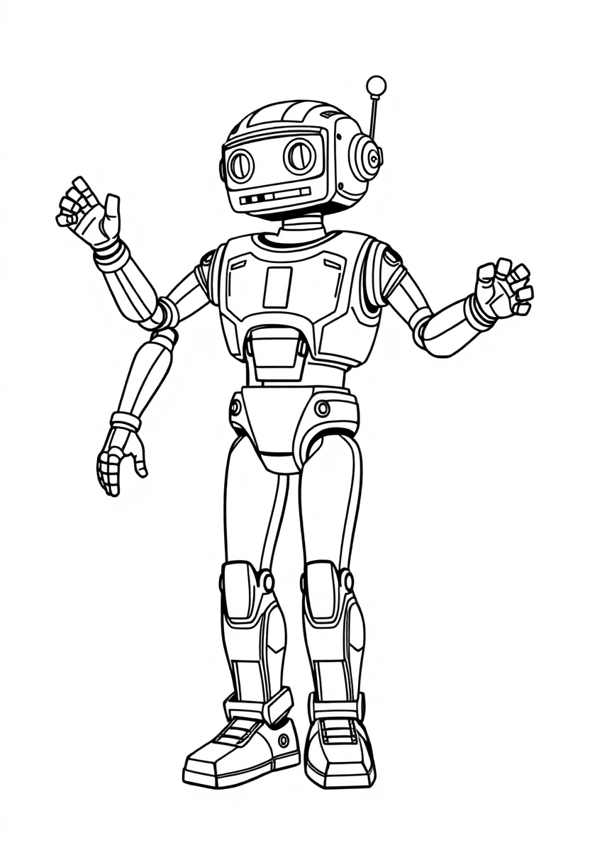 Dancing Entertainment Robot coloring page, free printable
