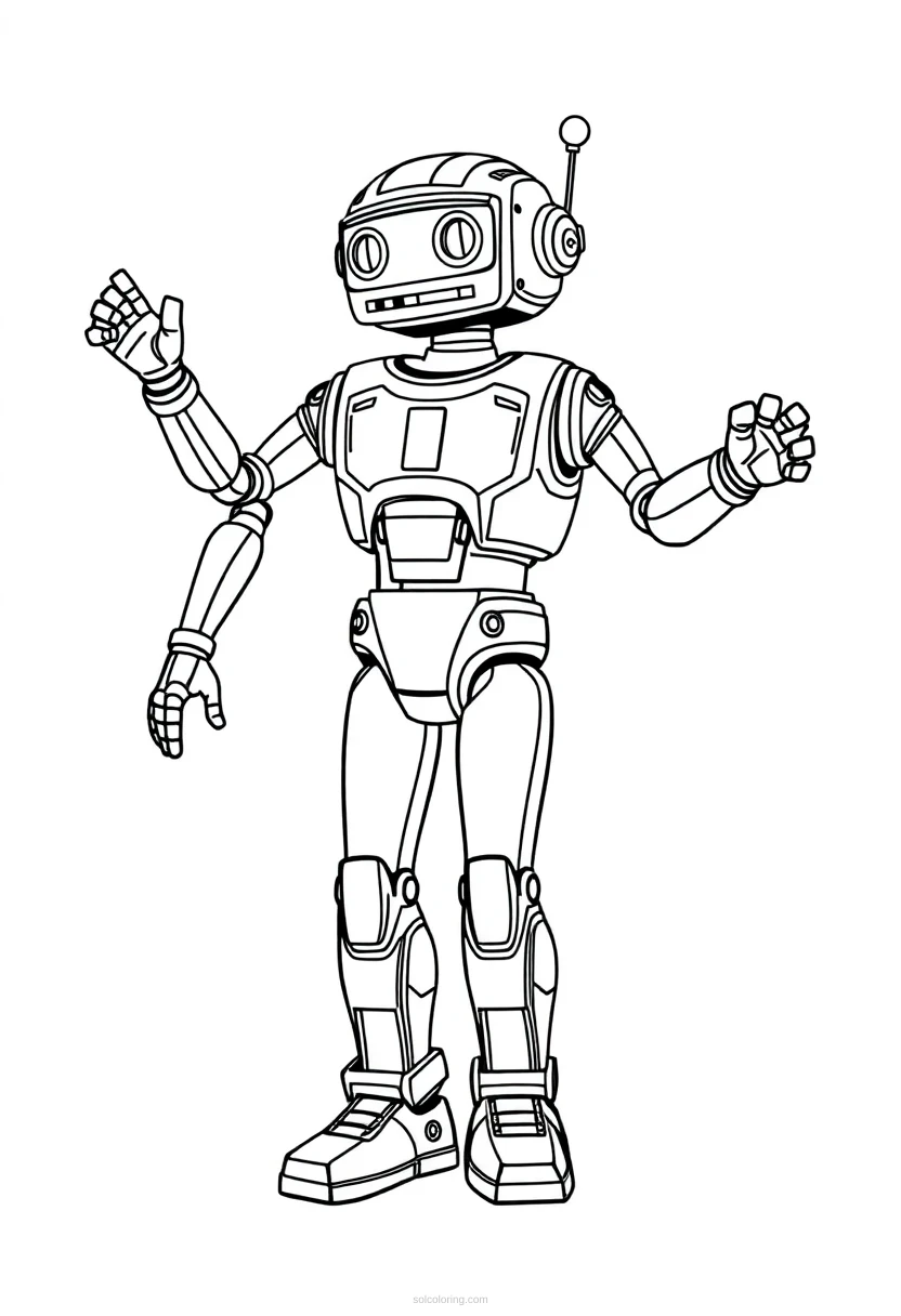 Dancing Entertainment Robot coloring page for kids