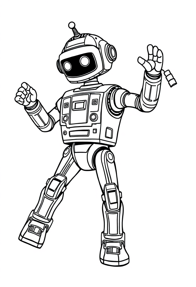 Dancing Entertainment Robot coloring page, free printable