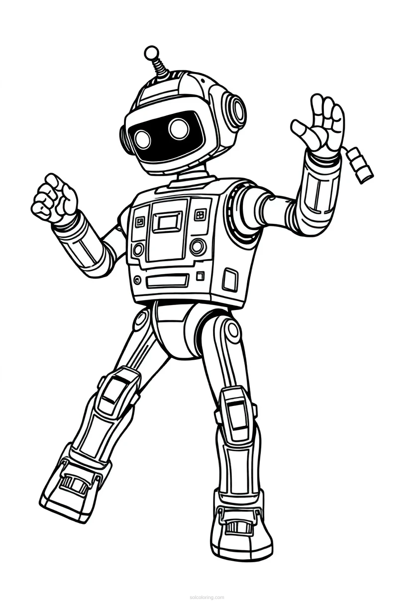 Dancing Entertainment Robot coloring page for kids
