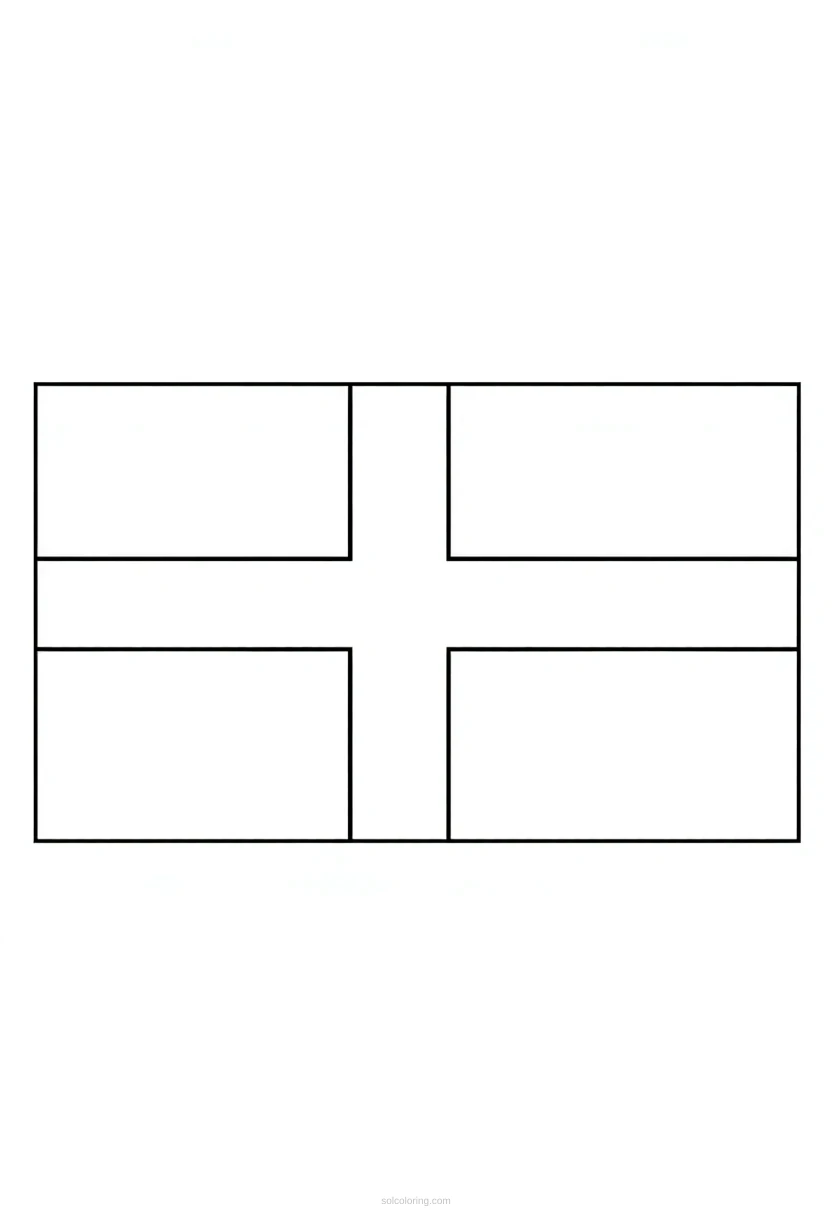 Danish Flag coloring page for kids