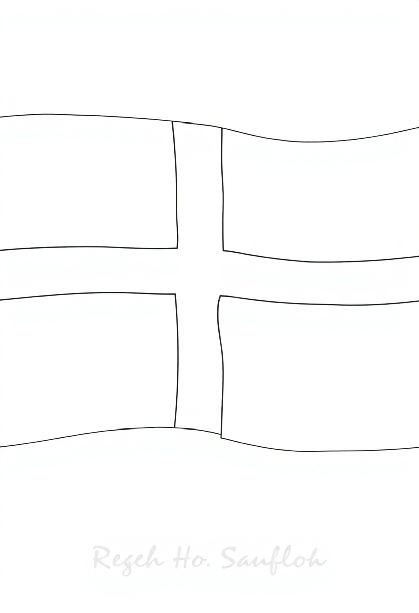 Danish Flag coloring page, free printable