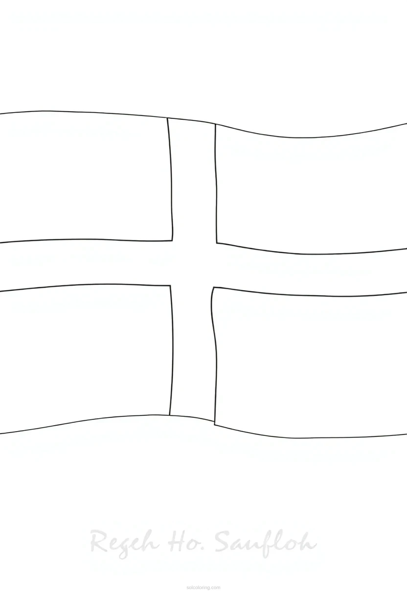 Danish Flag coloring page for kids