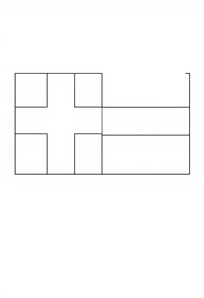 Danish Flag coloring page, free printable
