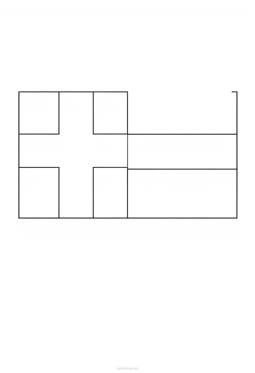Danish Flag coloring page for kids