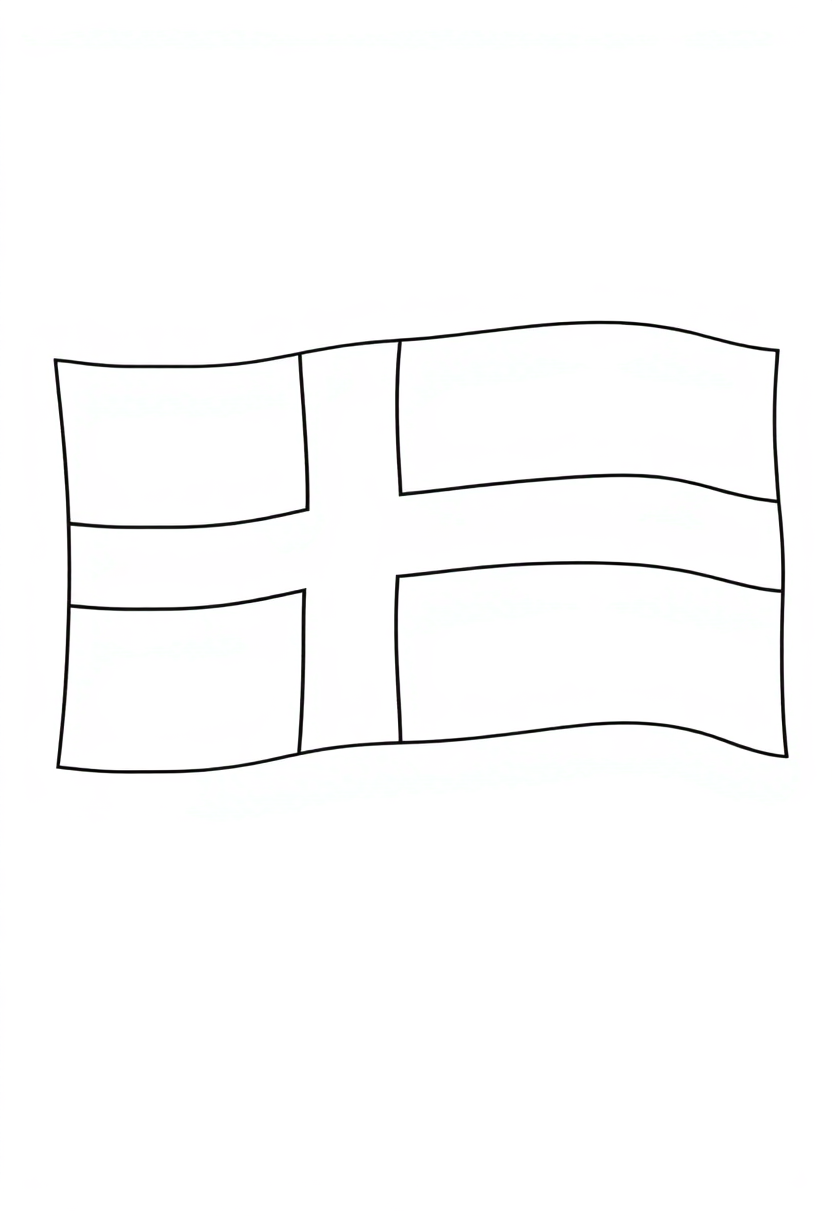 Danish Flag coloring page, free printable