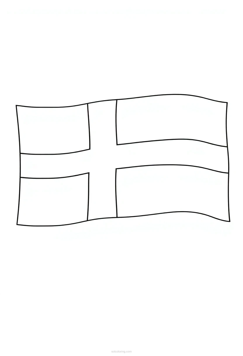 Danish Flag coloring page for kids