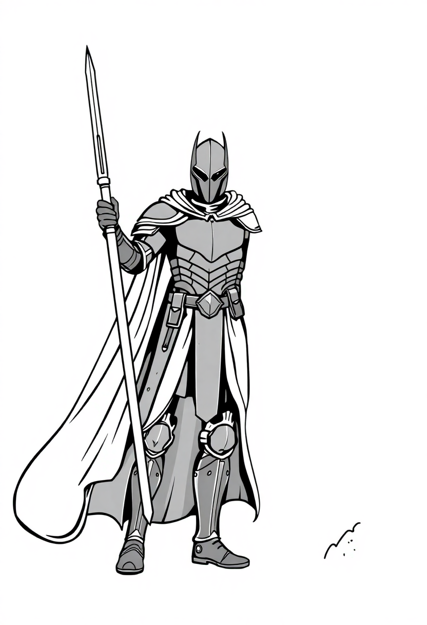 Dark Knight In Black Armor coloring pages