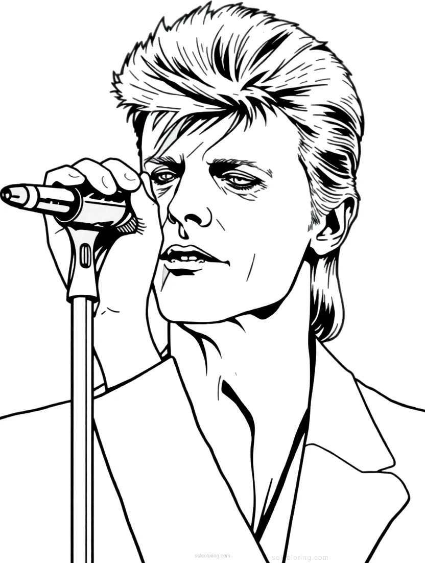 David Bowie Performing coloring page for kids