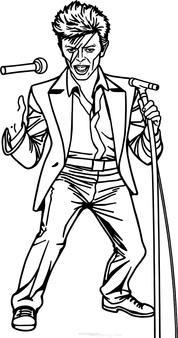 David Bowie Performing coloring pages