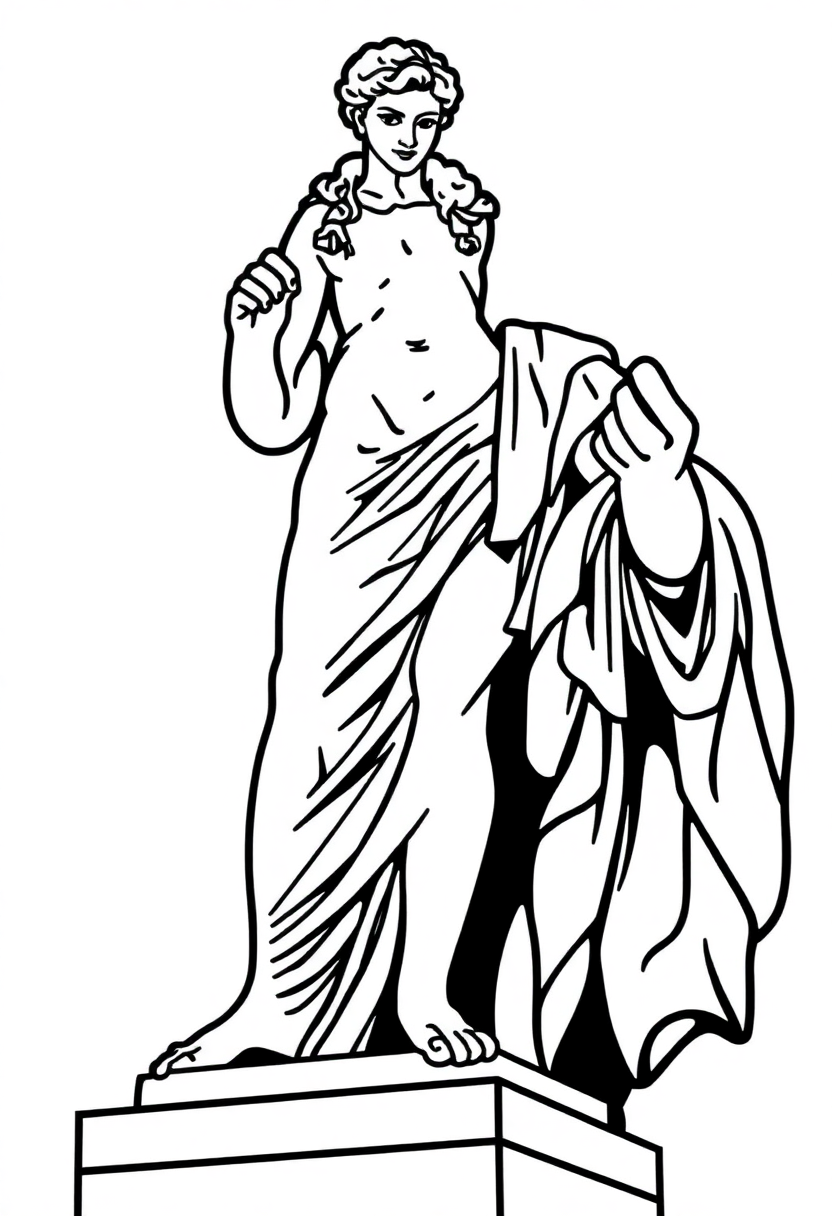 David Statue coloring page, free printable