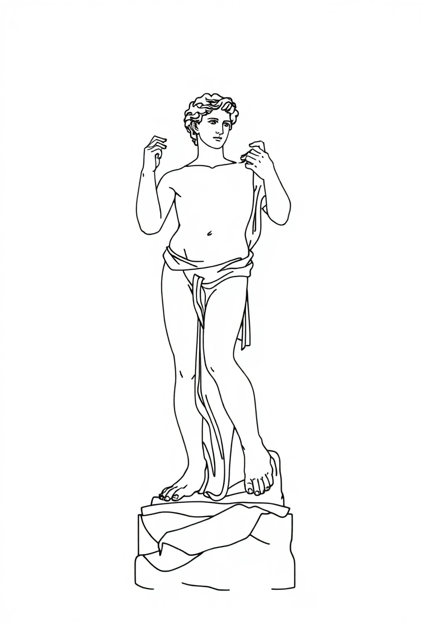 David Statue coloring page, free printable