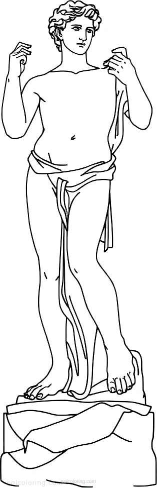 David Statue coloring page for kids