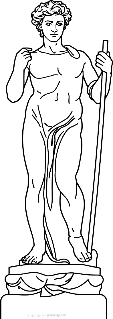 David Statue coloring page for kids