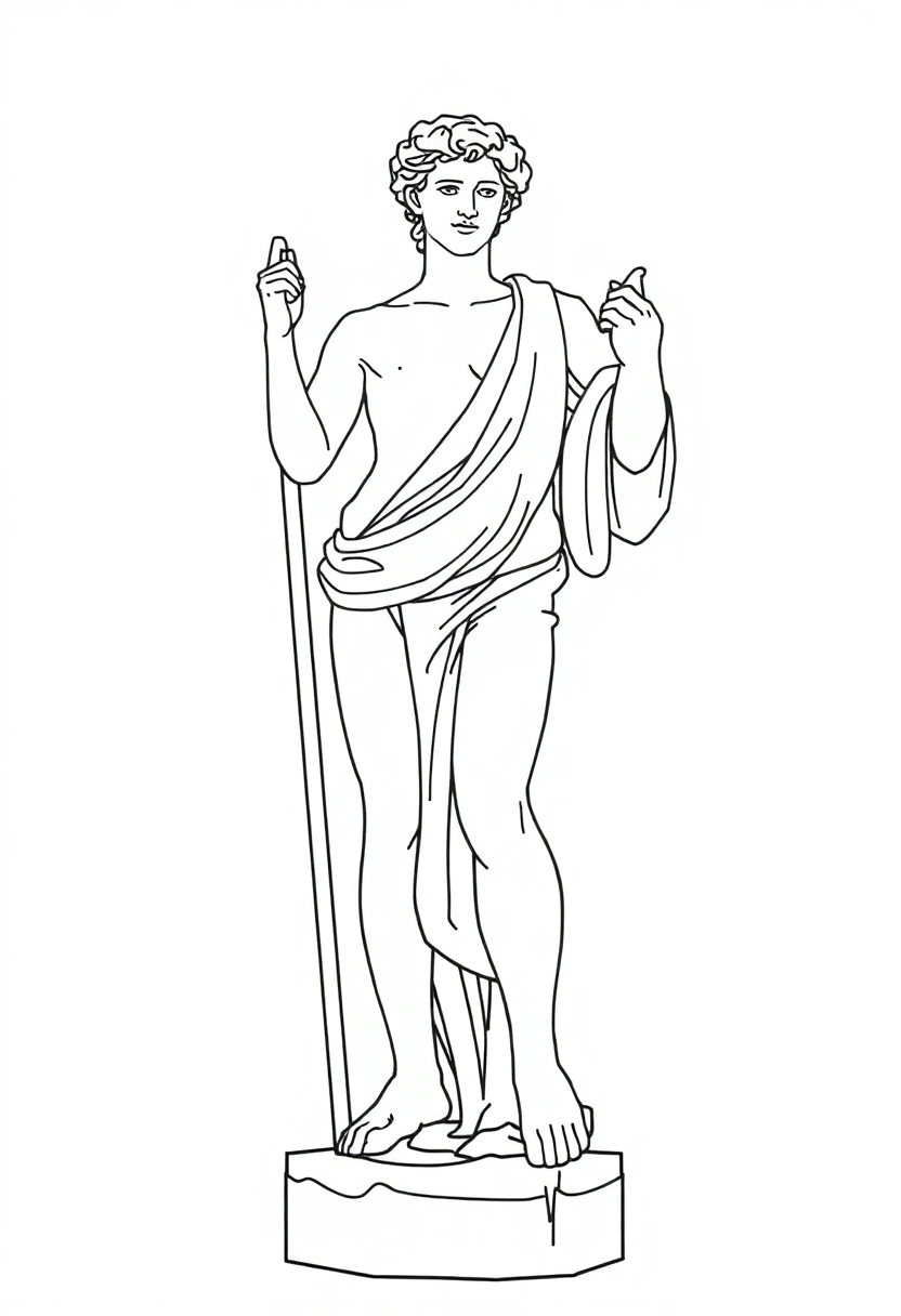 David Statue coloring page, free printable