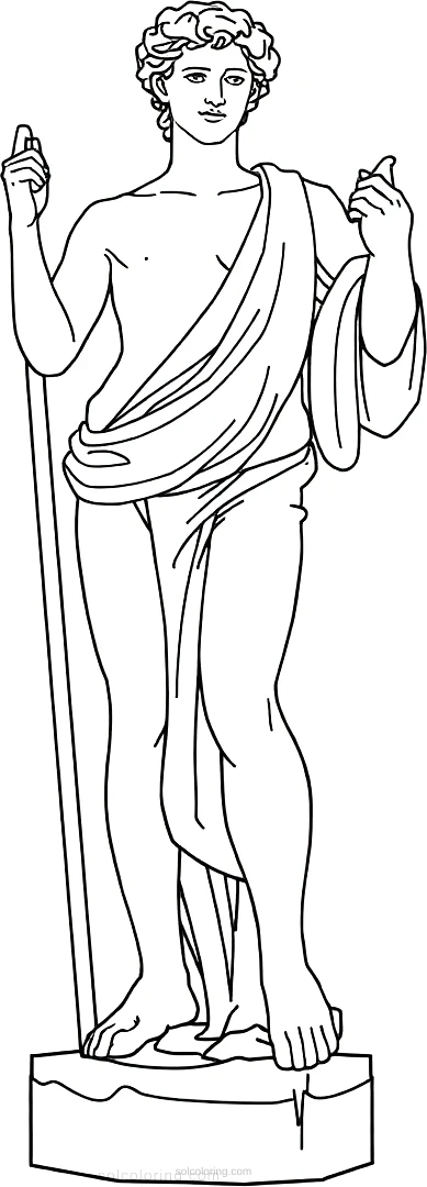 David Statue coloring page for kids