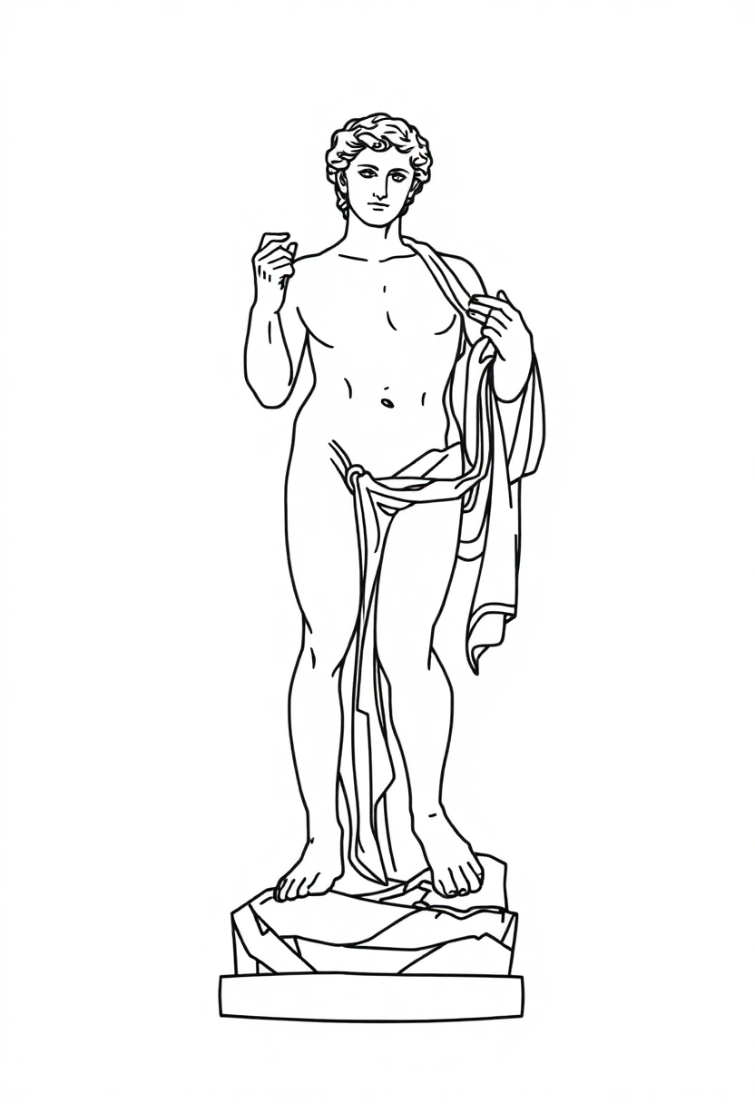David Statue coloring page, free printable