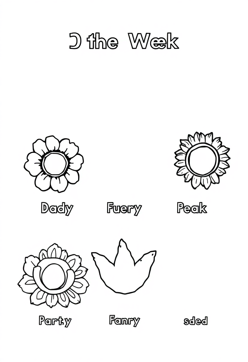 Days of the Week coloring page for kids