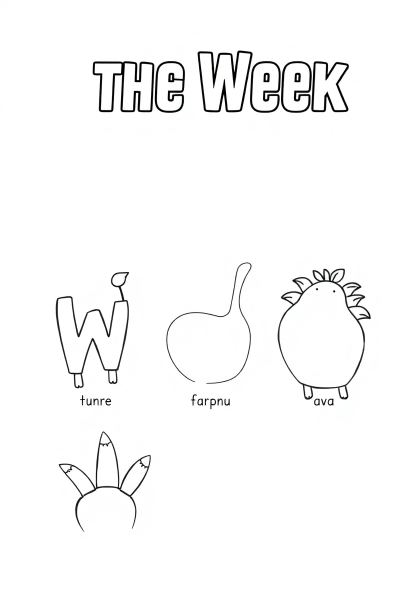 Days of the Week coloring page for kids