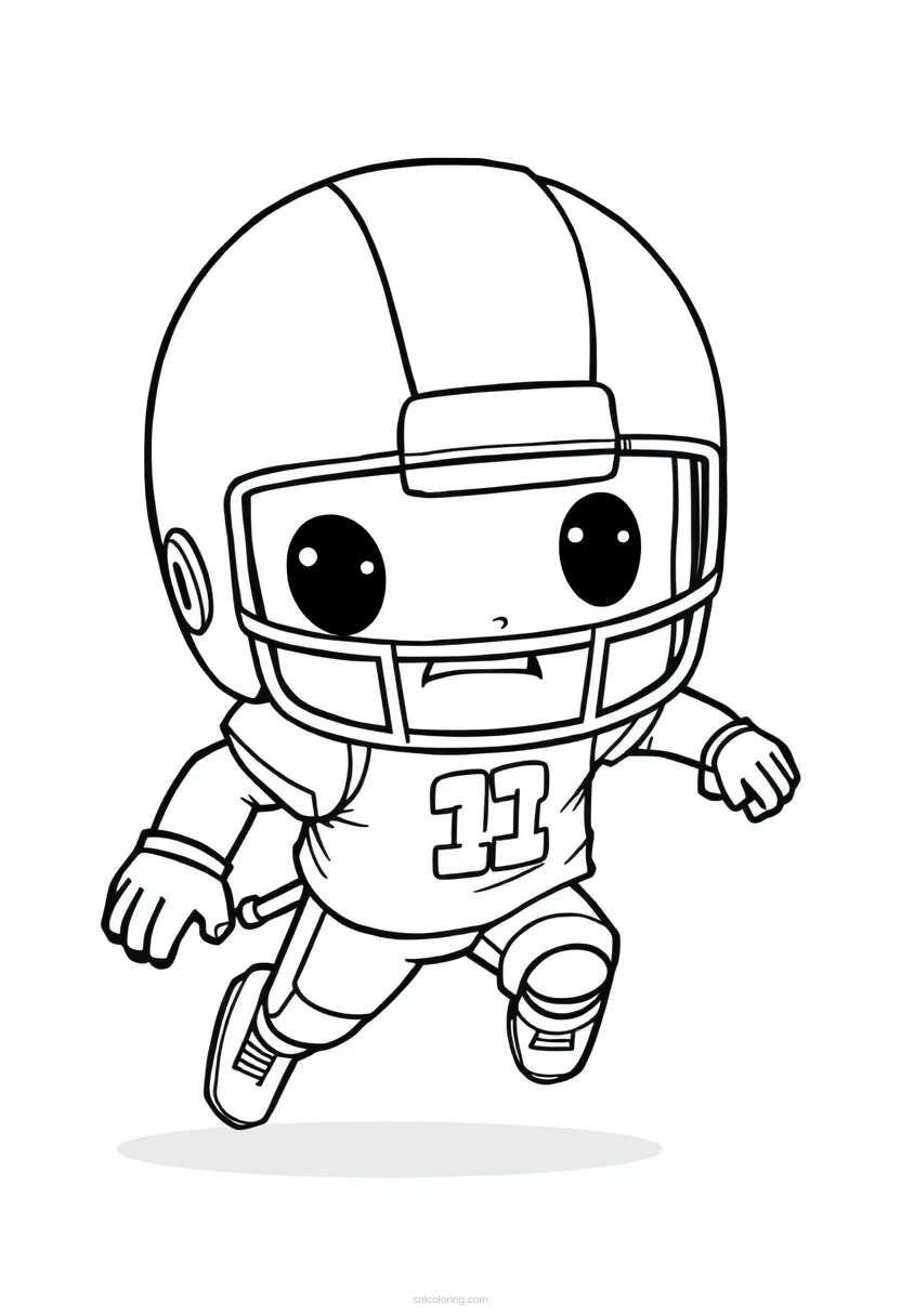 Defensive End Rushing coloring page for kids
