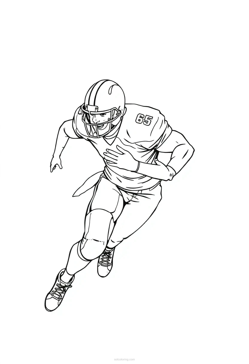 Defensive End Rushing coloring page for kids